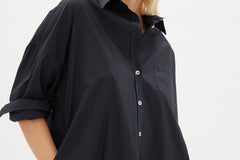 Chiara Shirt Dress Maxi - Black - Apparel