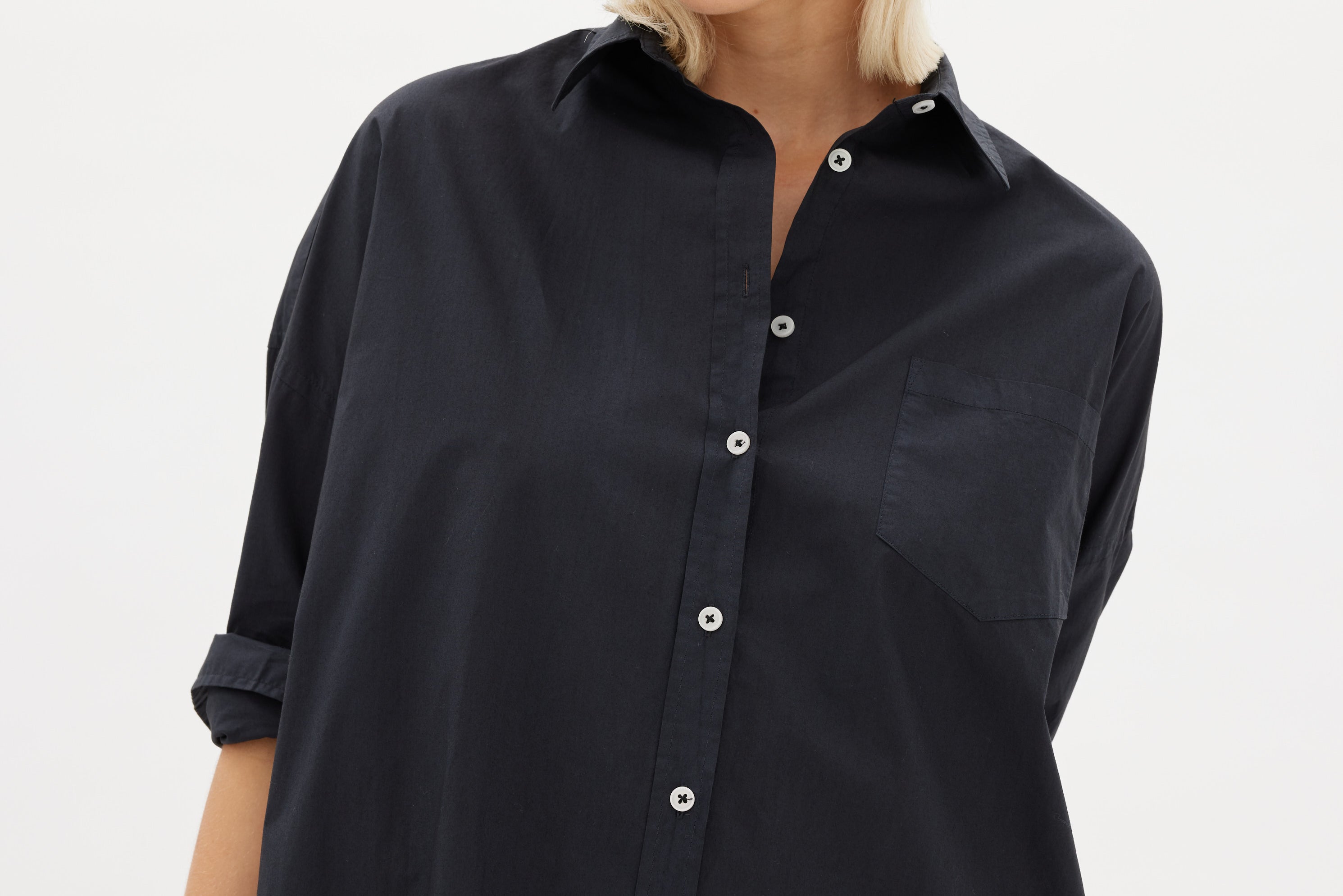 Chiara Shirt Dress Maxi - Black - Apparel