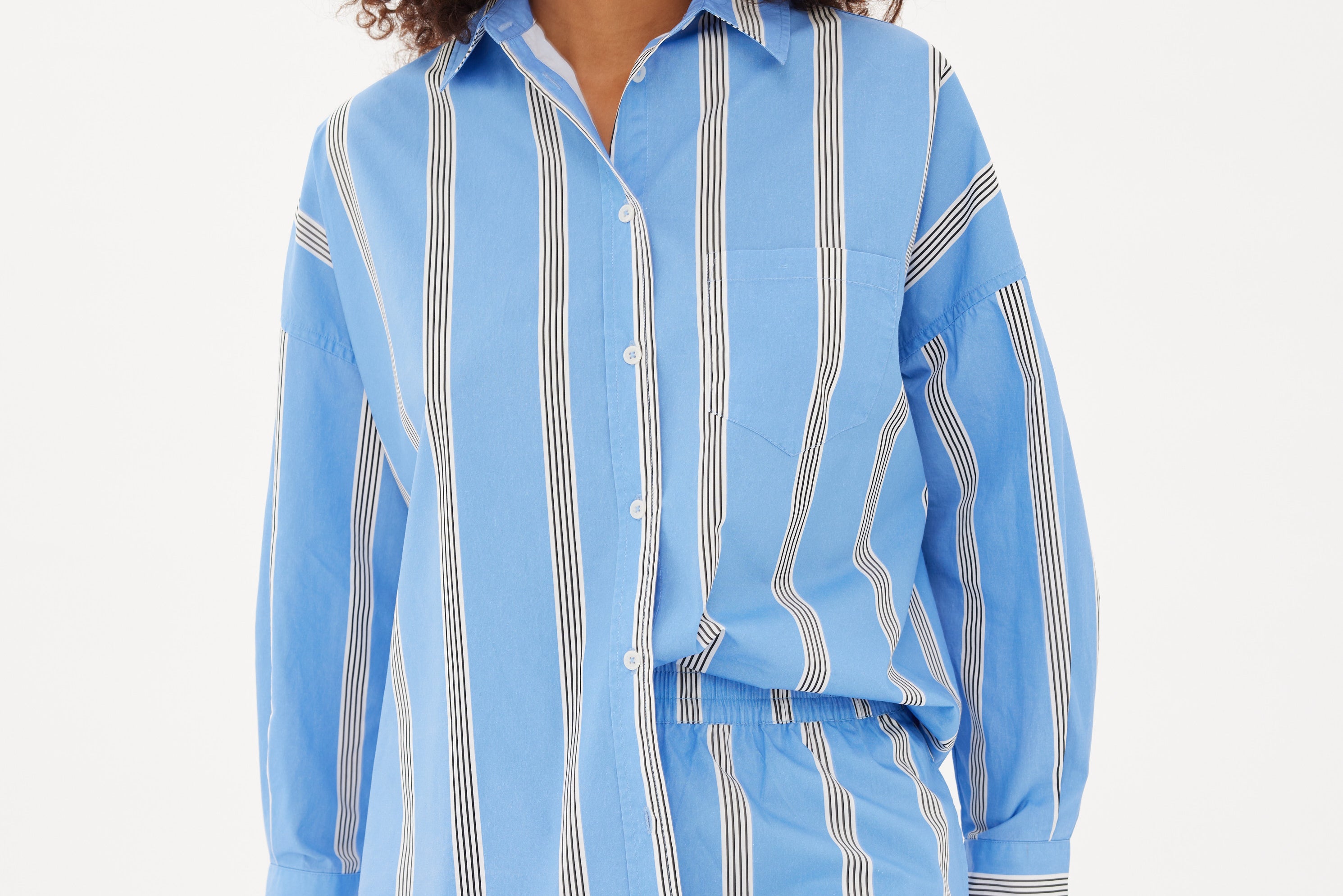 Chiara Shirt Classic - Stripe - Ink Blue/White/Black - Apparel