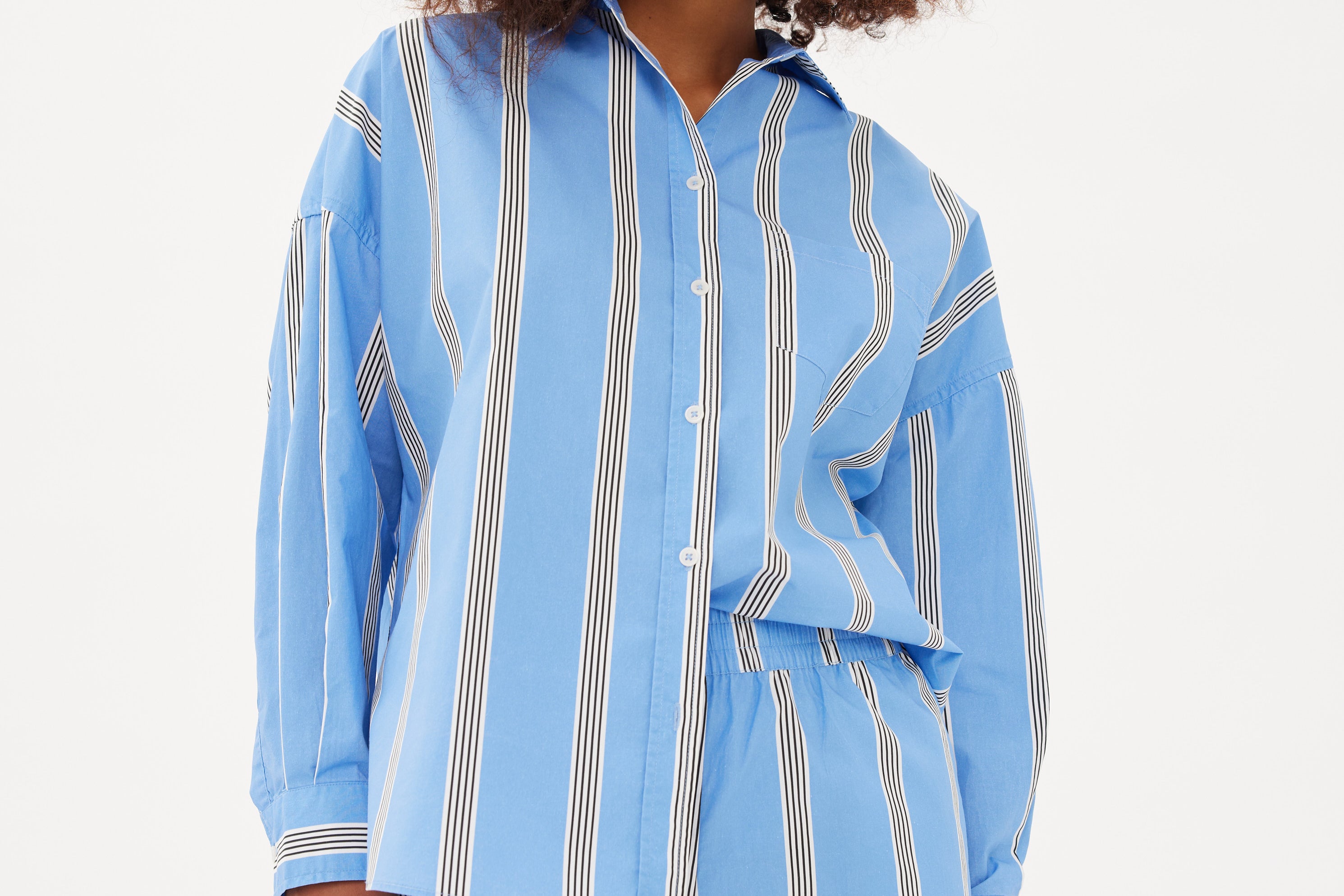 Chiara Shirt Classic - Stripe - Ink Blue/White/Black - Apparel