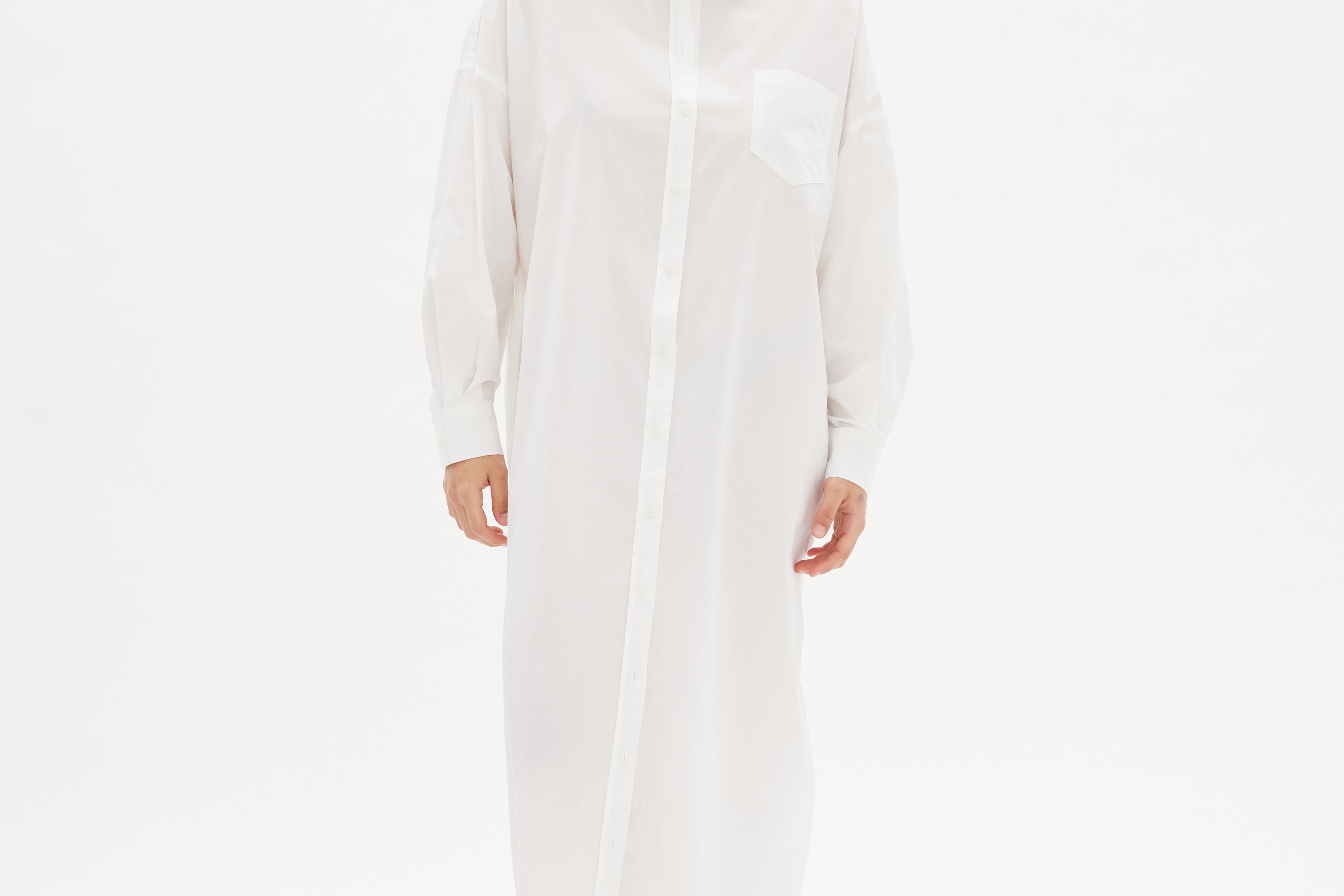 Chiara Shirt Dress Maxi - White - Apparel