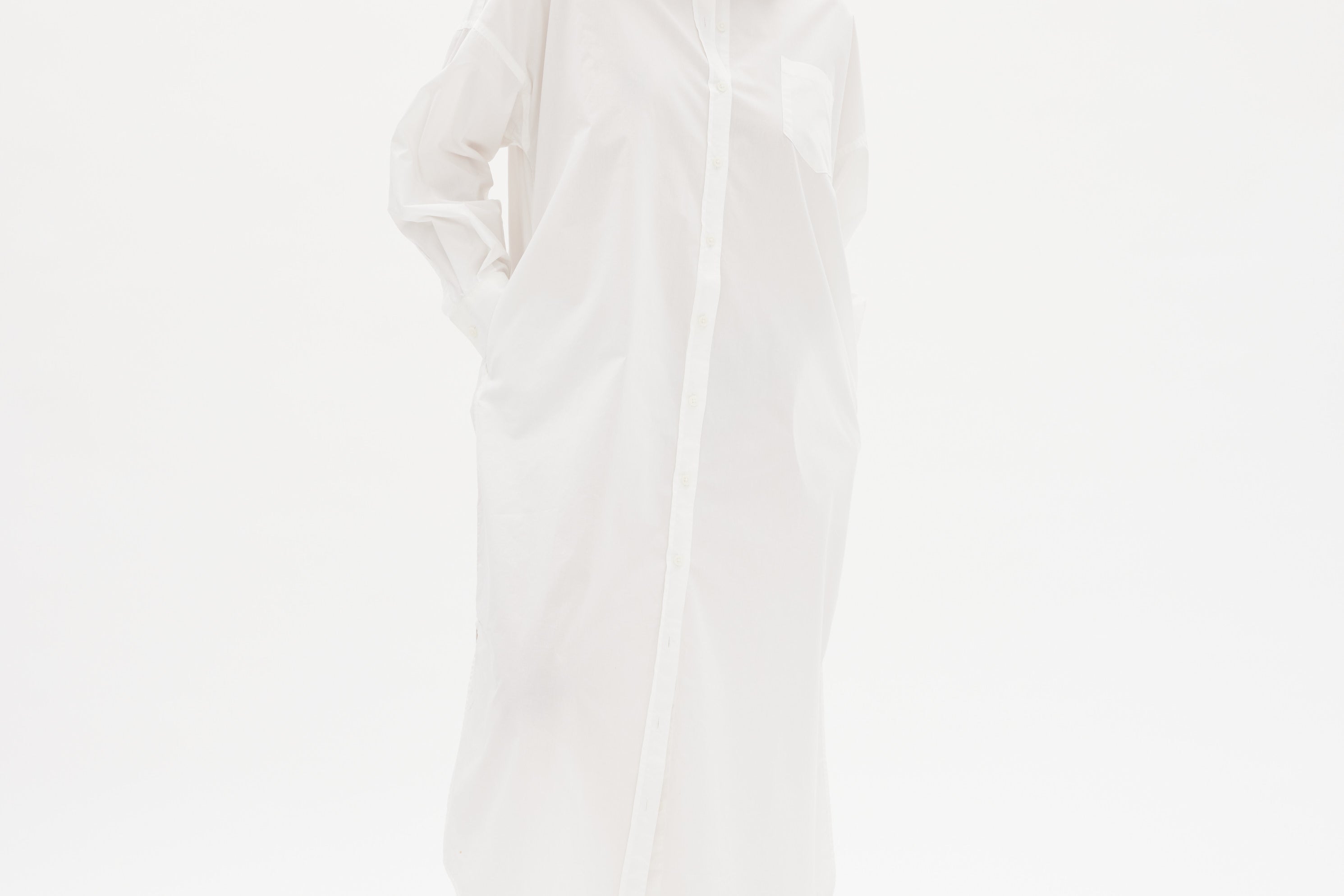 Chiara Shirt Dress Maxi - White - Apparel