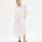 Chiara Shirt Dress Maxi - White - Apparel