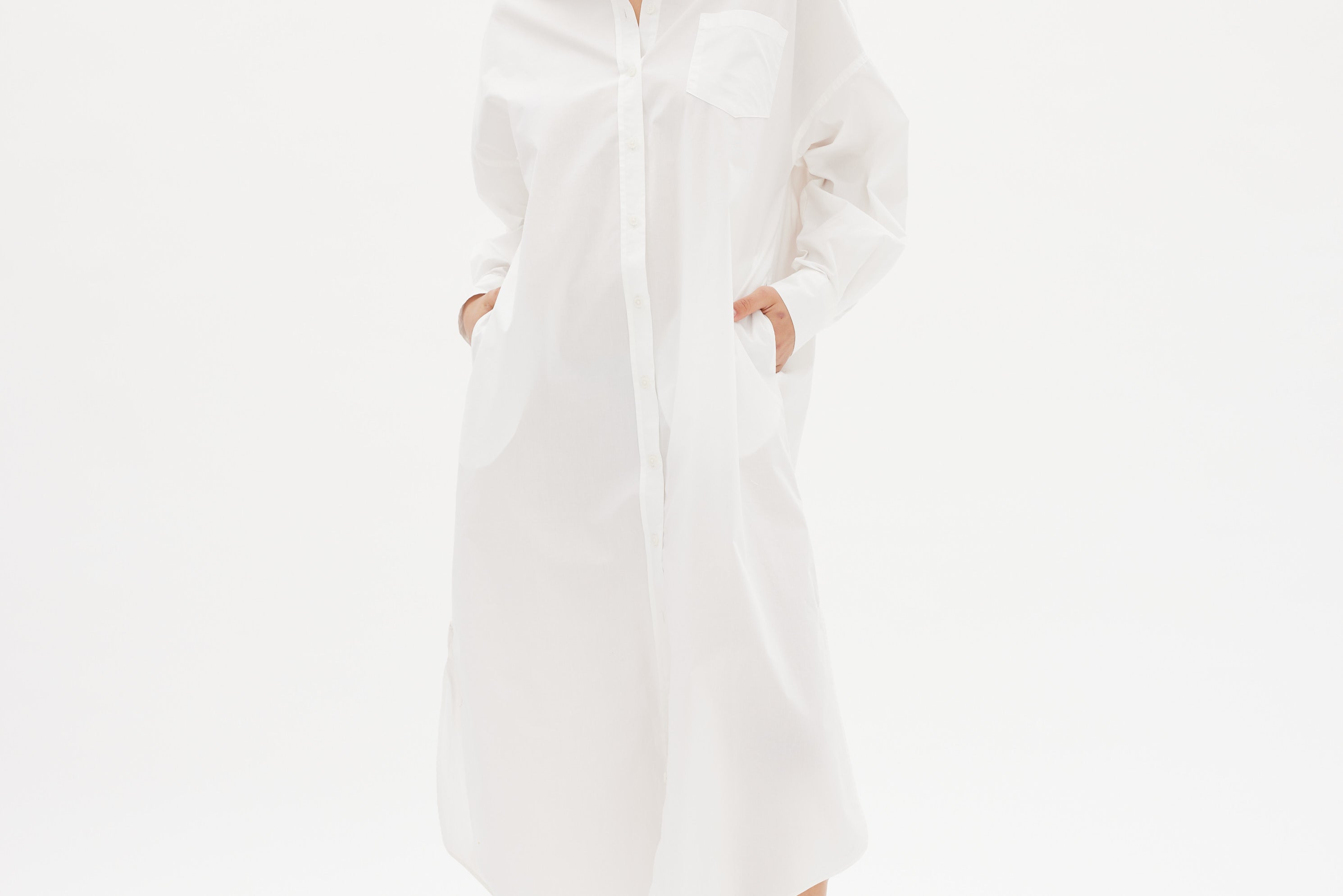 Chiara Shirt Dress Maxi - White - Apparel