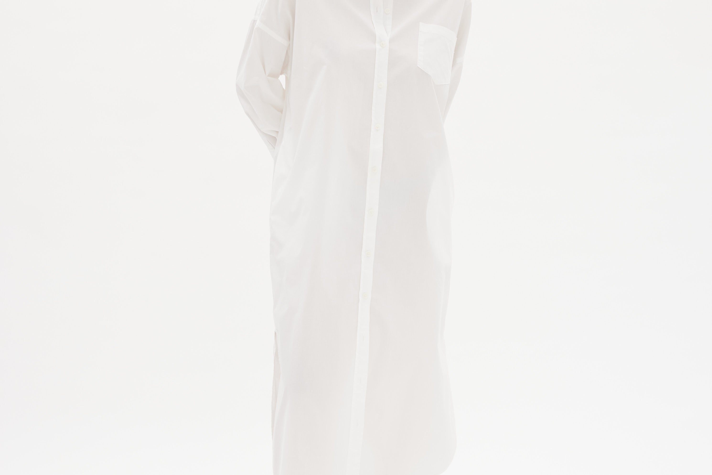 Chiara Shirt Dress Maxi - White - Apparel