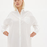 Chiara Shirt Dress Maxi - White - Apparel