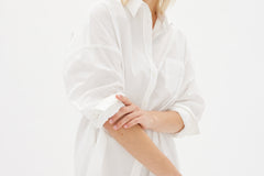 Chiara Shirt Dress Maxi - White - Apparel