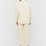 Amaya Denim Shacket - Soft Yellow/White - Apparel