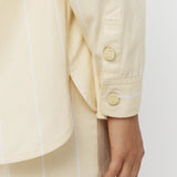 Amaya Denim Shacket - Soft Yellow/White - Apparel