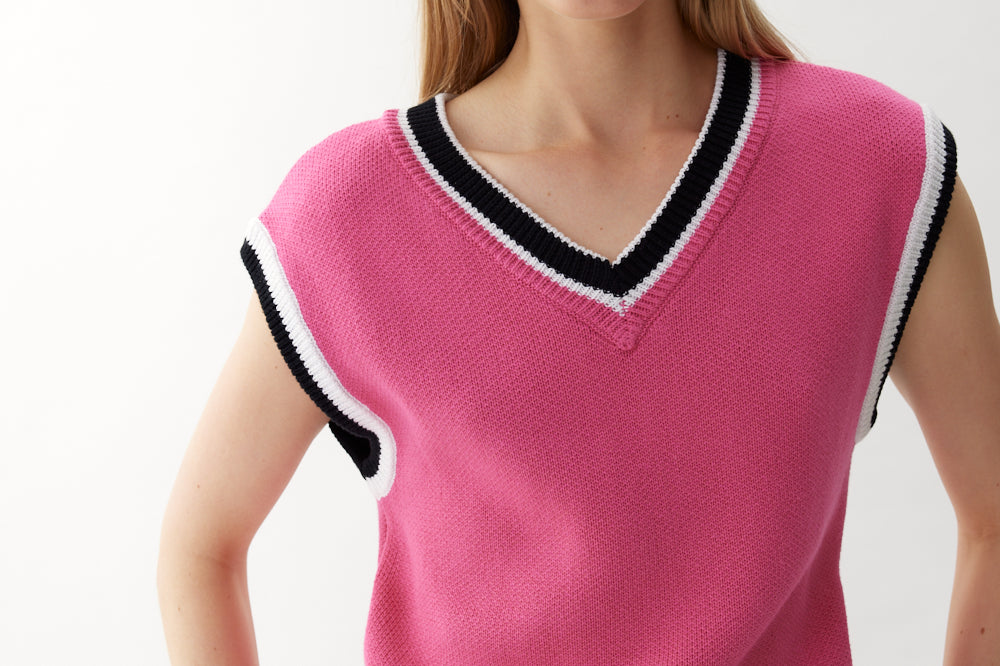 Love Colour Block Short - Peony/White/Black - Apparel