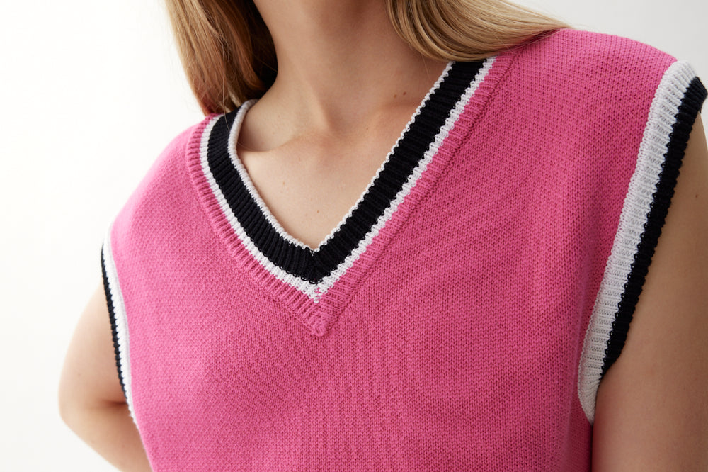 Love Colour Block Short - Peony/White/Black - Apparel