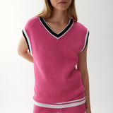 Love Colour Block Vest - Peony/White/Black - Apparel