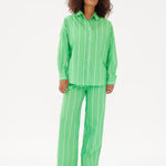 Chiara Shirt - Wide Stripe Verde/White