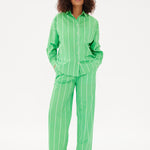 Chiara Shirt - Wide Stripe Verde/White