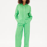 Chiara Shirt - Wide Stripe Verde/White