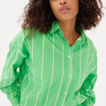 Chiara Shirt - Wide Stripe Verde/White