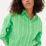 Chiara Shirt - Wide Stripe Verde/White