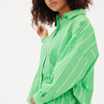 Chiara Shirt - Wide Stripe Verde/White