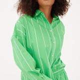 Chiara Shirt - Wide Stripe Verde/White