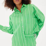 Chiara Shirt - Wide Stripe Verde/White