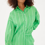Chiara Shirt - Wide Stripe Verde/White