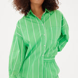 Chiara Shirt - Wide Stripe Verde/White