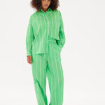 Chiara Shirt - Wide Stripe Verde/White