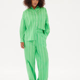 Chiara Shirt - Wide Stripe Verde/White