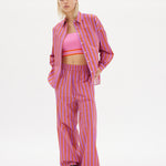 Chiara Shirt Classic Stripe - Fuschia/Rust - Apparel