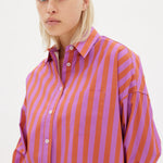 Chiara Shirt Classic Stripe - Fuschia/Rust - Apparel