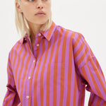 Chiara Shirt Classic Stripe - Fuschia/Rust - Apparel