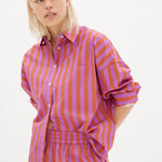 Chiara Shirt Classic Stripe - Fuschia/Rust - Apparel