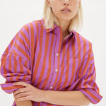 Chiara Shirt Classic Stripe - Fuschia/Rust - Apparel