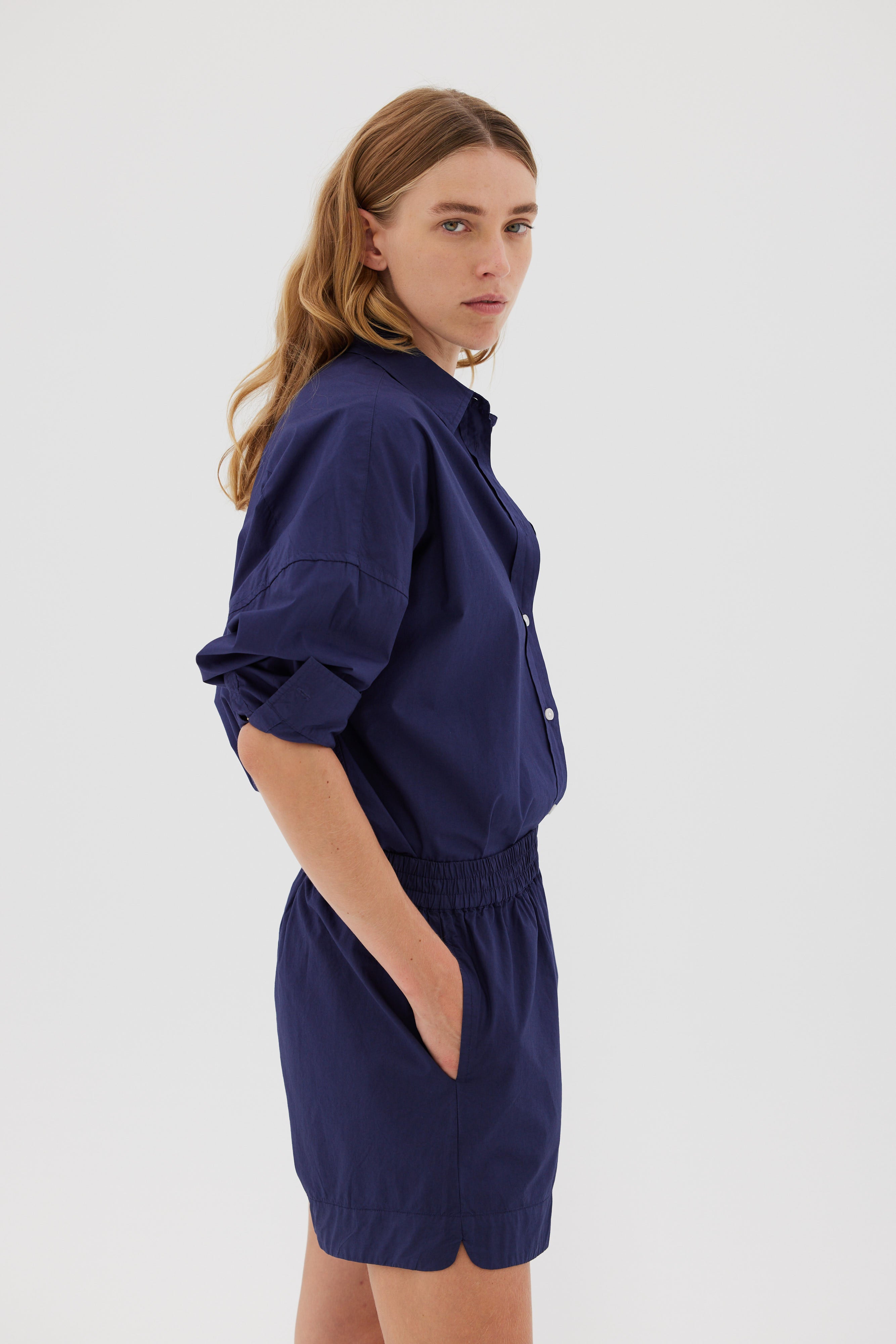 The Chiara Shirt - Navy - LMND Worldwide Shipping