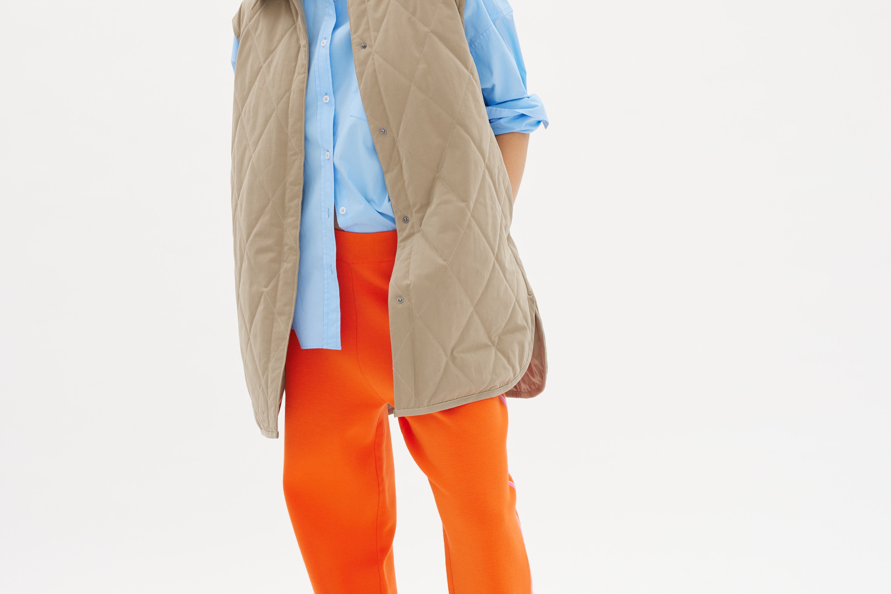 Parker Quilted Vest - Khaki - Apparel