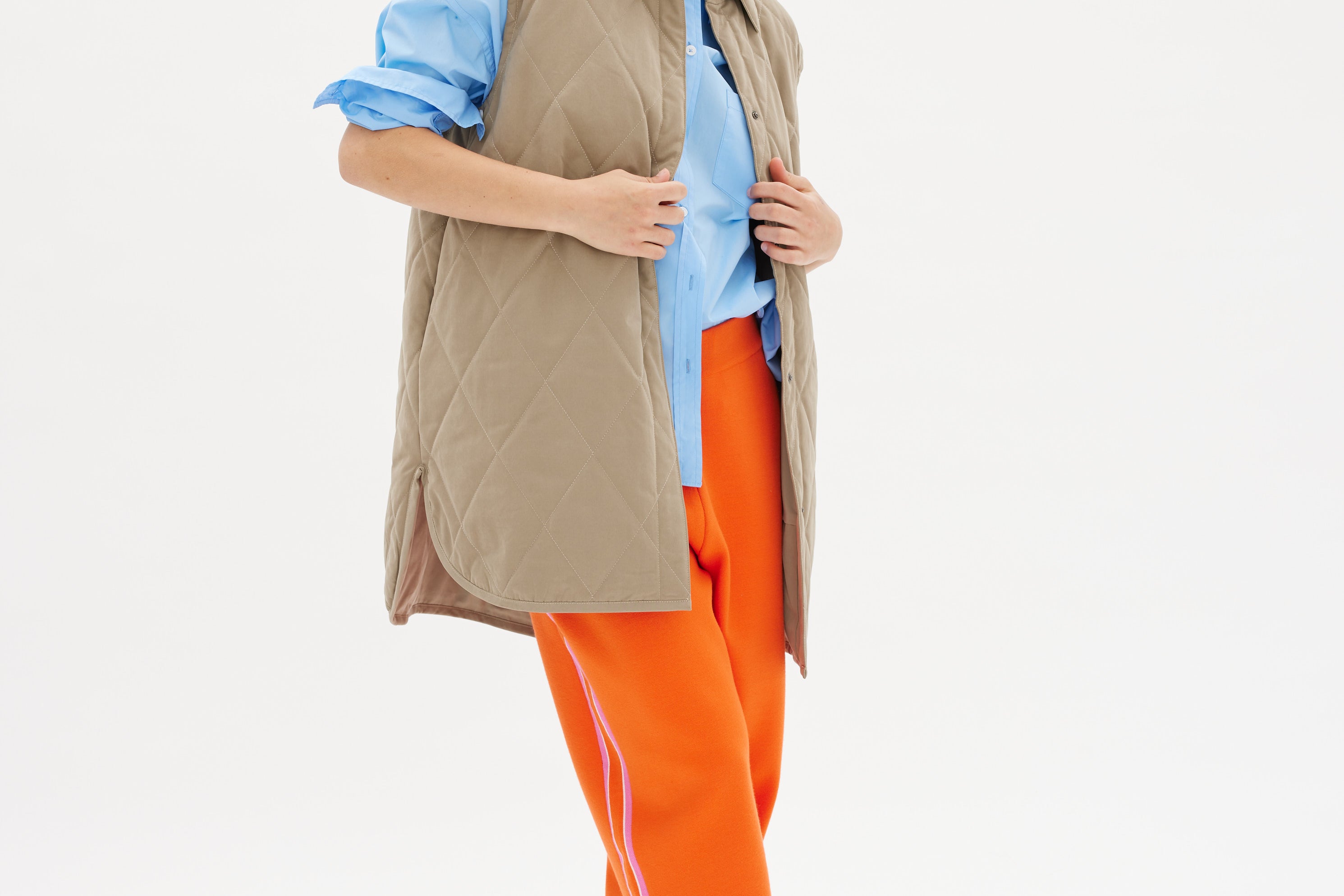 Parker Quilted Vest - Khaki - Apparel