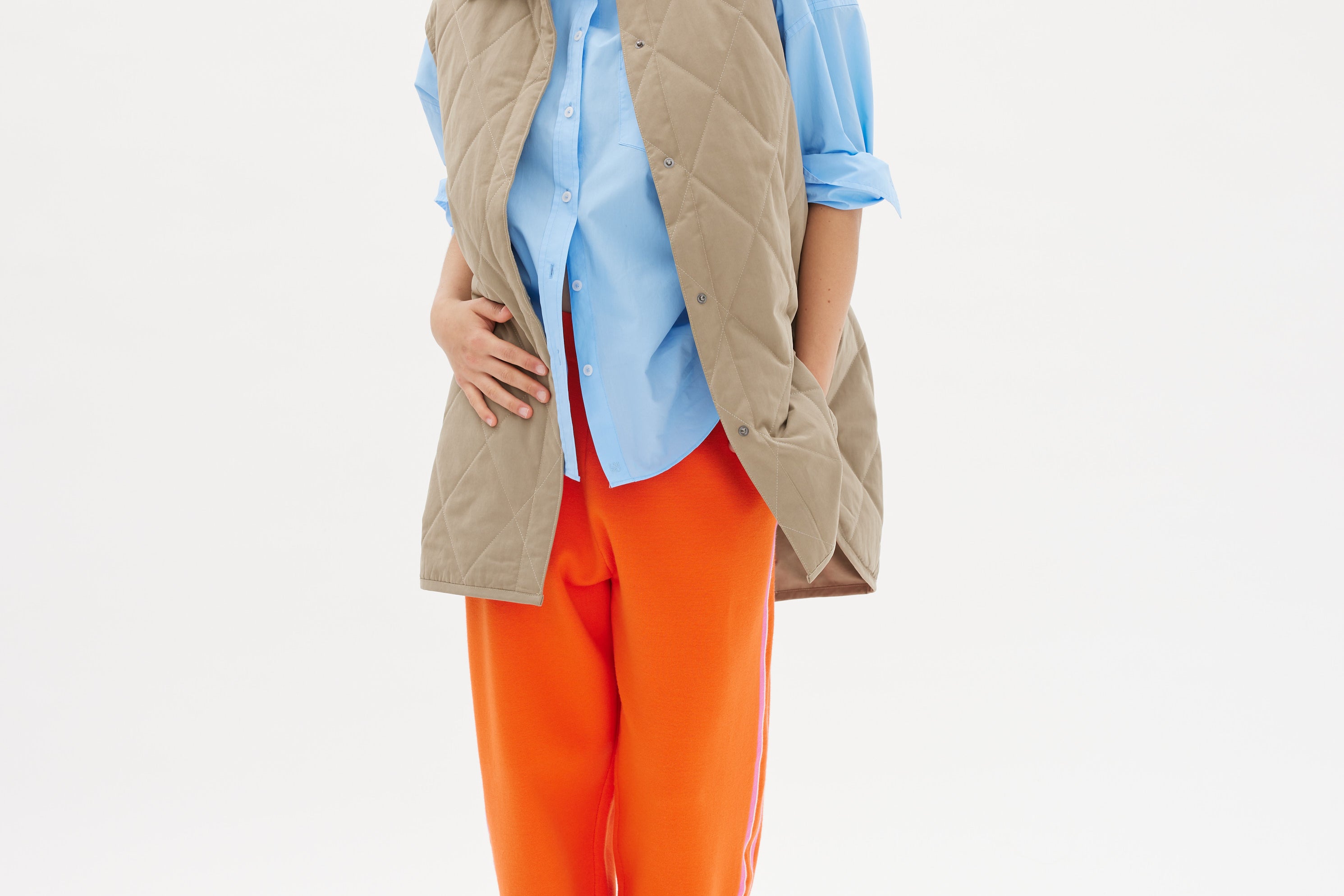 Parker Quilted Vest - Khaki - Apparel
