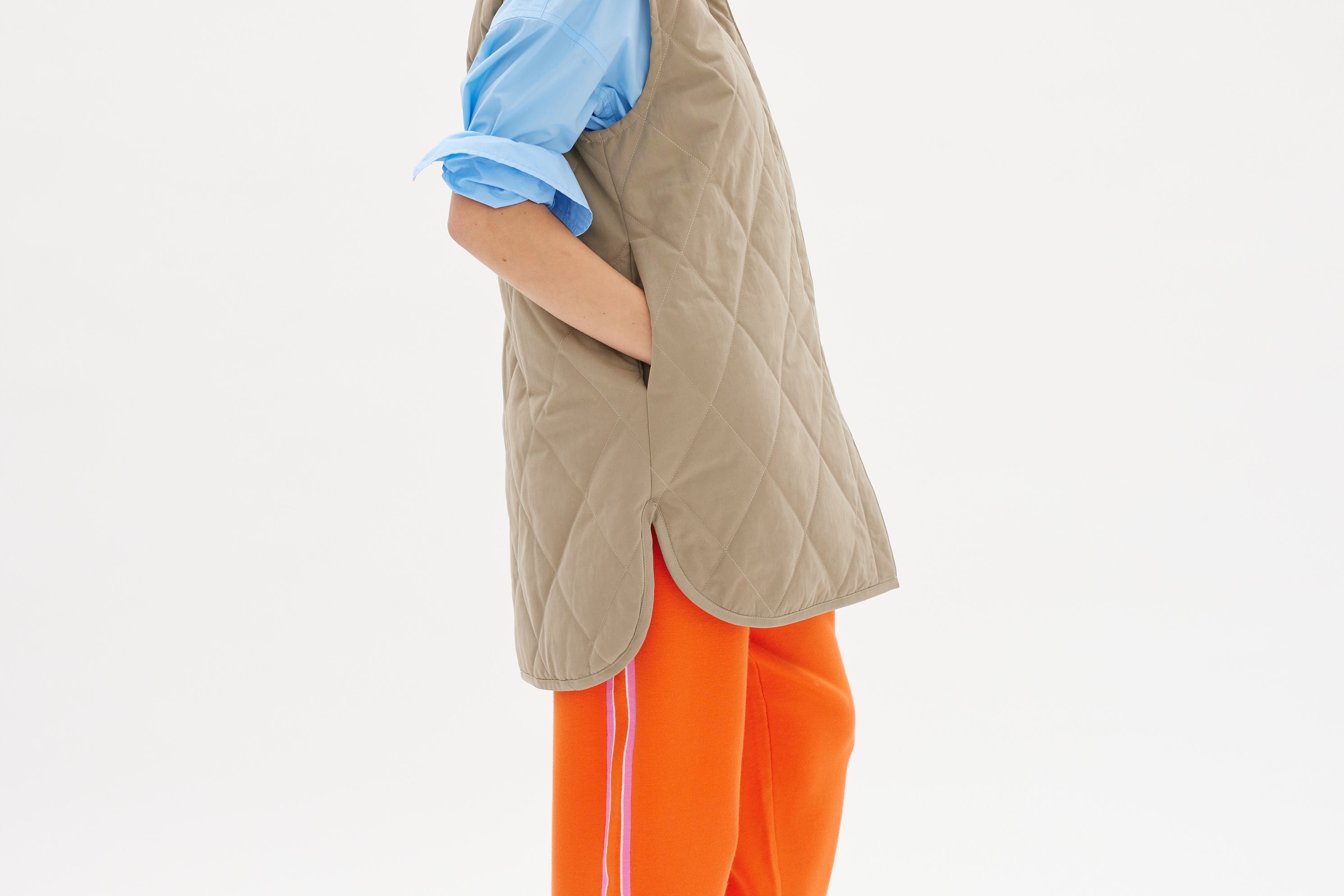 Parker Quilted Vest - Khaki - Apparel
