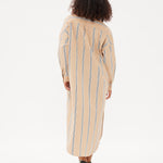 Chiara Maxi Shirt Dress Striped - Toffee/White/Black - Apparel
