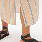 Chiara Maxi Shirt Dress Striped - Toffee/White/Black - Apparel
