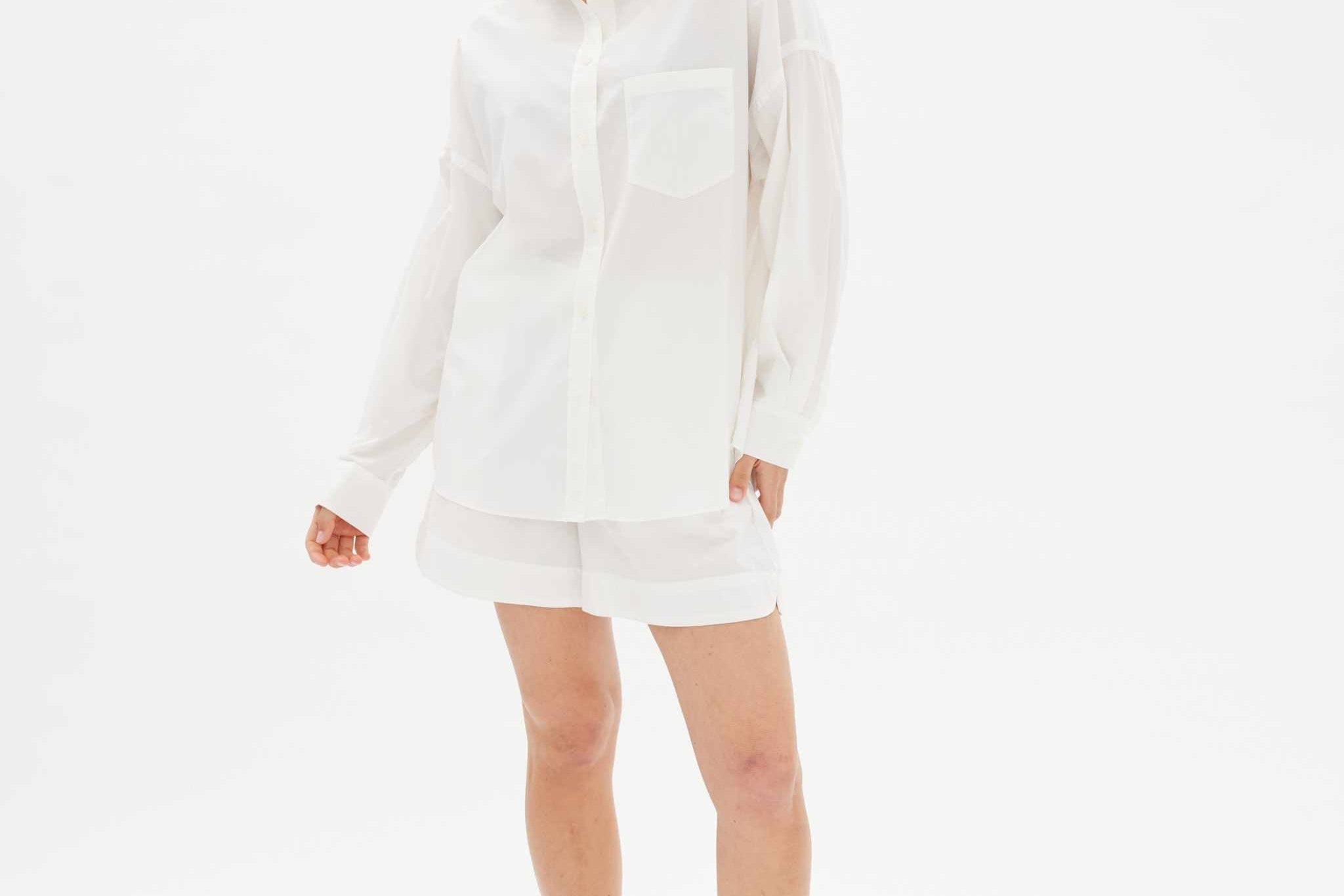 White cotton Chiara button-up shirt - classic relaxed fit
