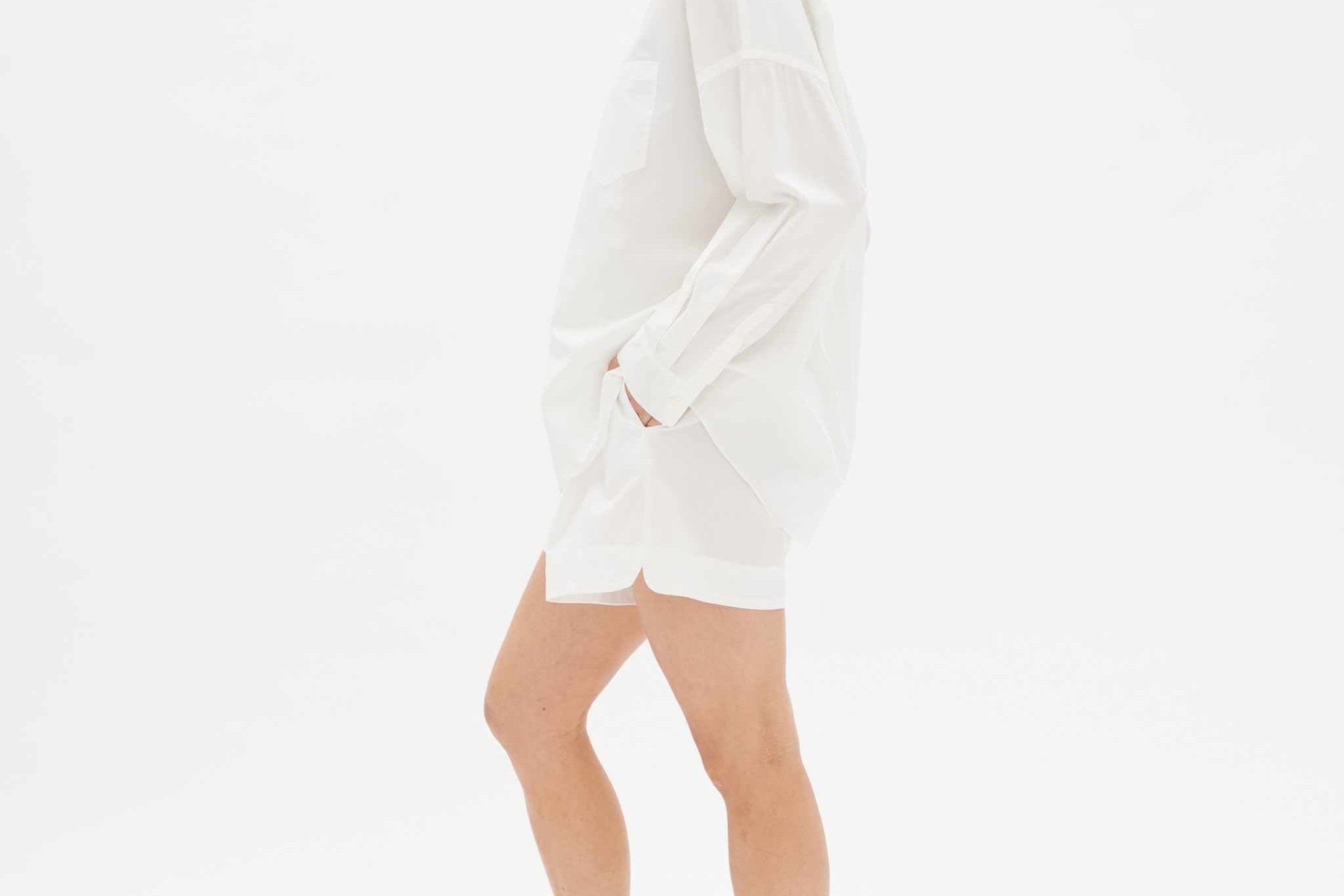 White cotton Chiara button-up shirt - classic relaxed fit
