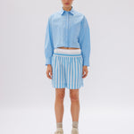 Chiara Cropped Shirt - Azure - Apparel