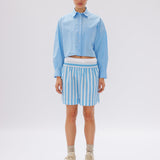 Chiara Cropped Shirt - Azure - Apparel