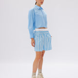 Chiara Cropped Shirt - Azure - Apparel