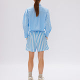 Chiara Cropped Shirt - Azure - Apparel