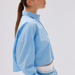 Chiara Cropped Shirt - Azure - Apparel