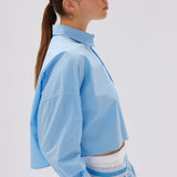 Chiara Cropped Shirt - Azure - Apparel