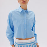 Chiara Cropped Shirt - Azure - Apparel