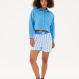 Chiara Boxer Shorts - Striped Ink Blue/White